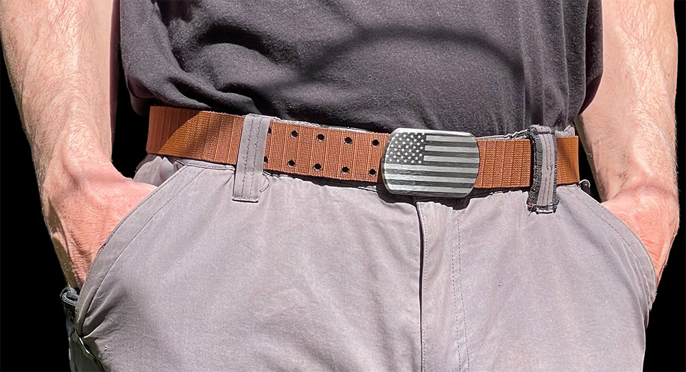 Aeronaut belt - Patriot Edition with American Flag engraved on buckle