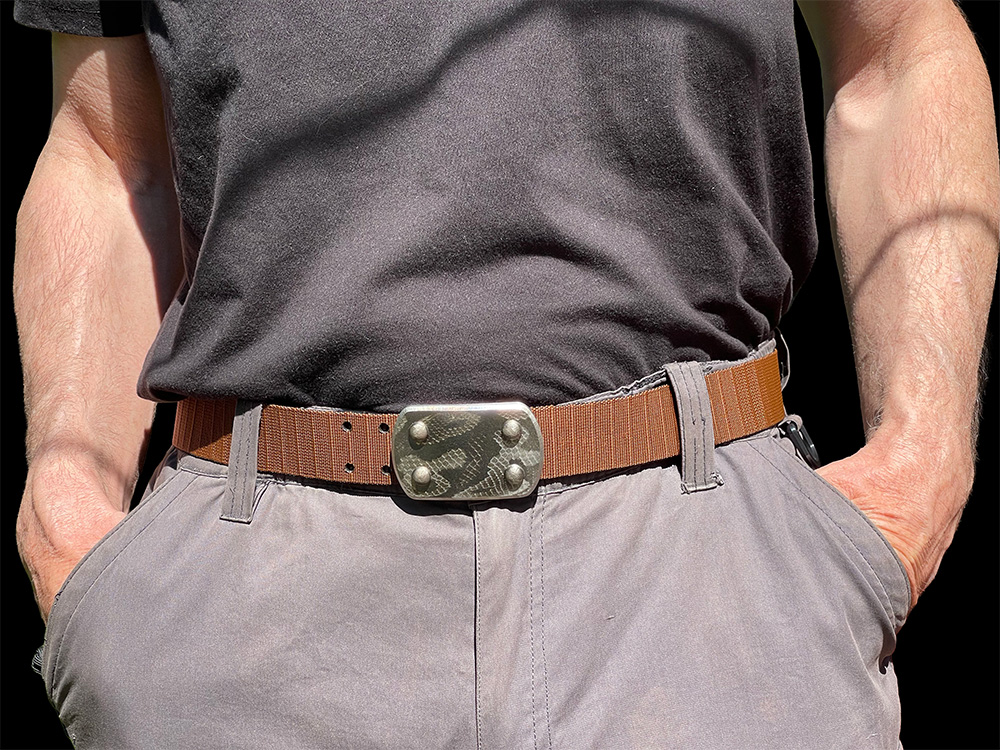 Inyoka Belt with Python skin pattern on STANDARD buckle
