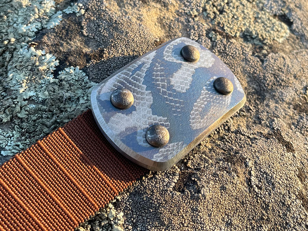 Inyoka Belt with Python skin pattern on LARGE buckle