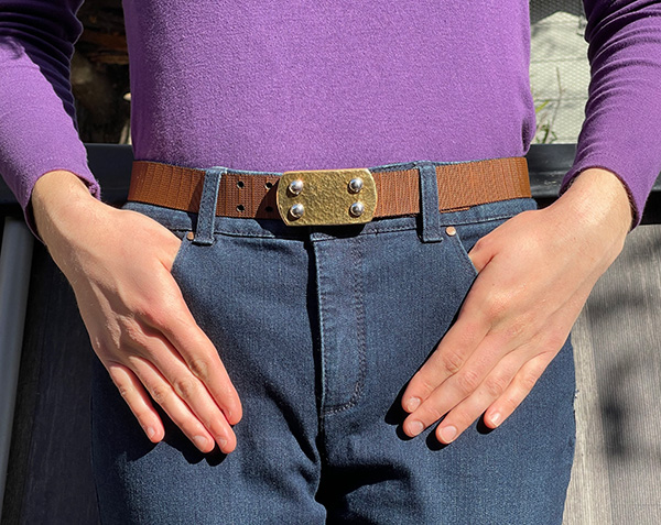 Hammered Brass buckles look great on women