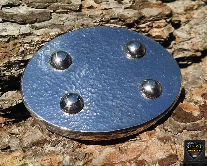 Oval Hammered Buckle - stainless