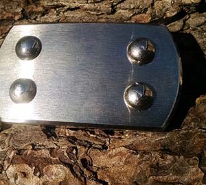 Executive: standard size buckle with Arctic Sky finish on stainless steel