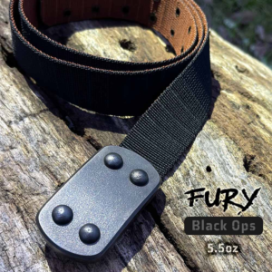 Black Ops FURY (with solid 5.5oz std size buckle, laser annealed dark face on brushed finish)