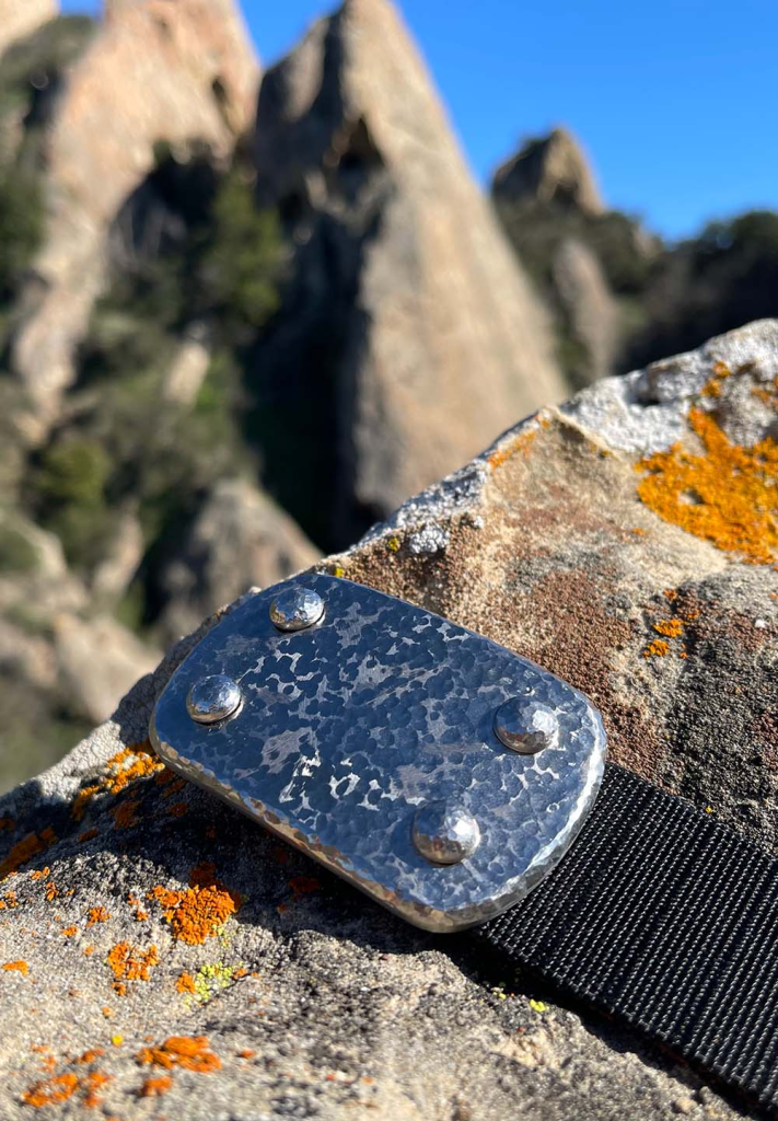 Large stainless steel buckle with Sea Foam finish