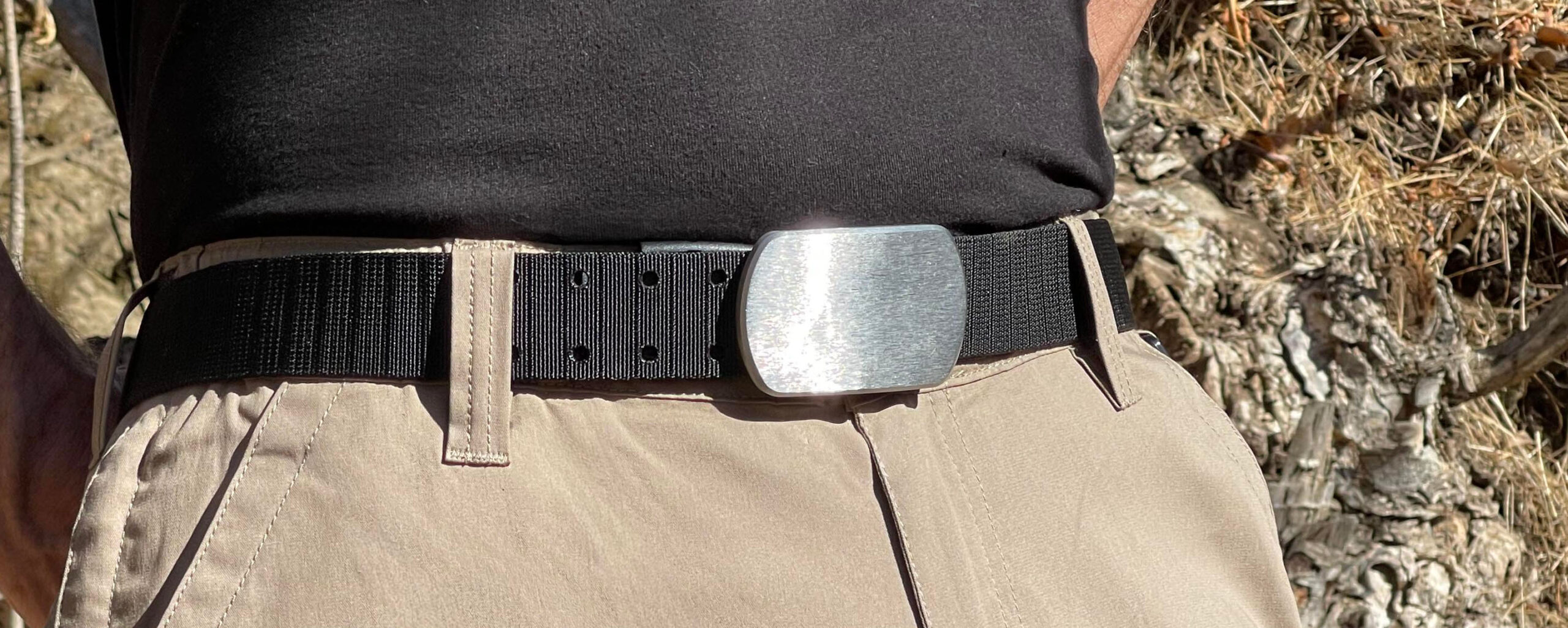 Aeronaut Belt with large striated buckle