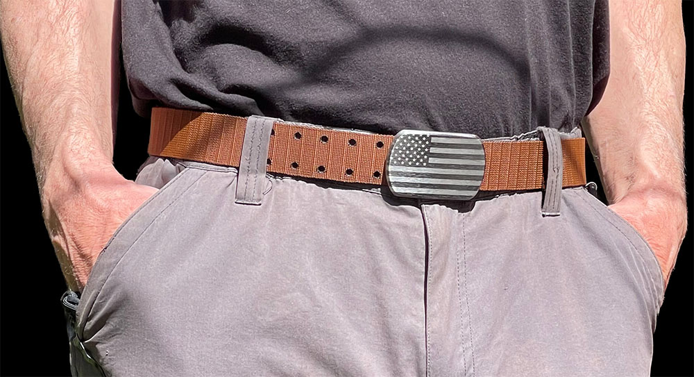 Aeronaut belt - Patriot Edition with American Flag engraved on buckle