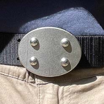 FRENZY: Oval stainless steel buckle with "Gray Man" finish