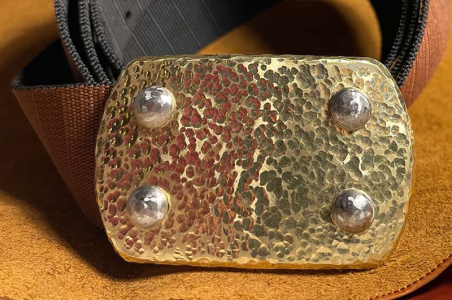 Kalahari belt: Large Brass buckle with Namib Sands finish