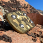 Voyager Belt with large brass sculpted buckle and 1.5" strap