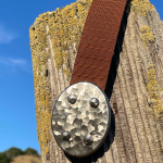 Stainless Steel Oval buckle with 3D Scalloped Camo finish.