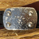 Large stainless stee buckle with Sea Foam finish