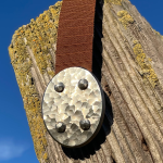 Stainless Steel Oval buckle with 3D Scalloped Camo finish.