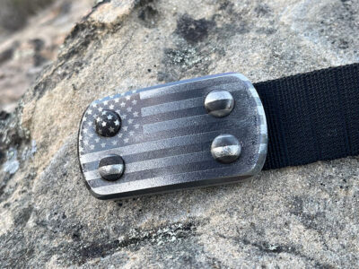 Fury belt with American Flag engraved on buckle