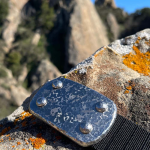 Large stainless steel buckle with Sea Foam finish