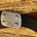 Large stainless stee buckle with Sea Foam finish