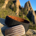 Aviator Patriot Belt - heavy duty nylon belt with US Flag engraved into buckle face