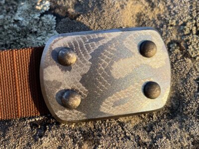 Inyoka Belt with Python skin pattern on LARGE buckle