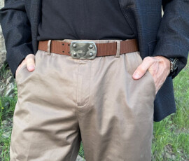 Inyoka Belt with Python skin pattern on LARGE buckle