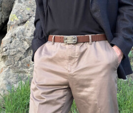 Inyoka Belt with Python skin pattern on STANDARD buckle