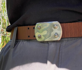 Inyoka Belt with Python skin pattern on LARGE buckle