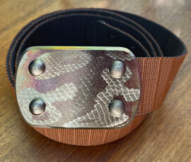 Inyoka Belt with Python skin pattern on LARGE buckle