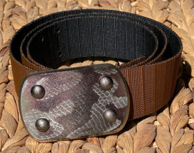 Inyoka Belt with Python pattern on LARGE buckle