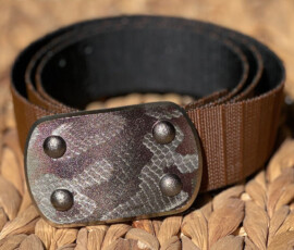 Inyoka Belt with Python skin pattern on LARGE buckle