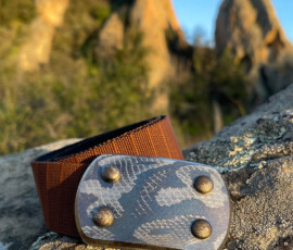 Inyoka Belt with Python skin pattern on LARGE buckle