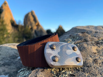 Inyoka Belt with Python skin pattern on LARGE buckle