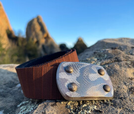 Inyoka Belt with Python skin pattern on LARGE buckle